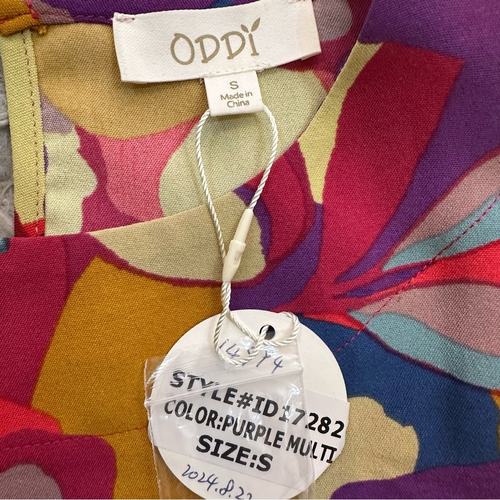 ODDY NWT Vibrant Multicolor Floral Dress - Picture 6 of 8